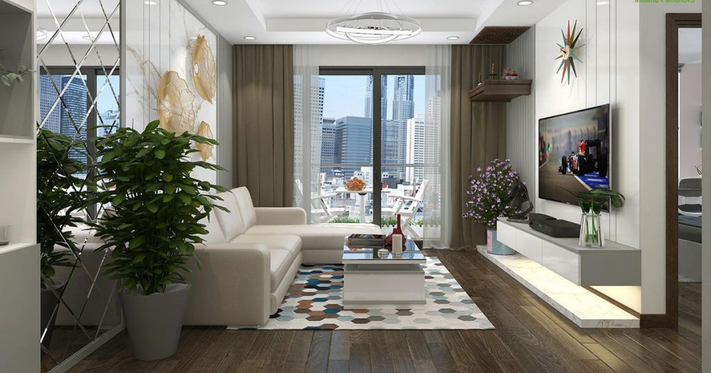 thiết kế nội thất căn hộ chung cư Green pearl - 378 Minh Khai phong cách hiện đại 01