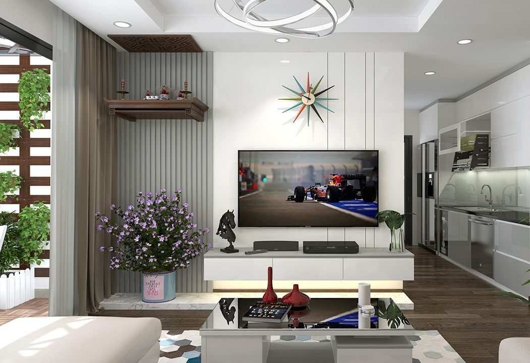 thiết kế nội thất căn hộ chung cư Green pearl - 378 Minh Khai phong cách hiện đại 04