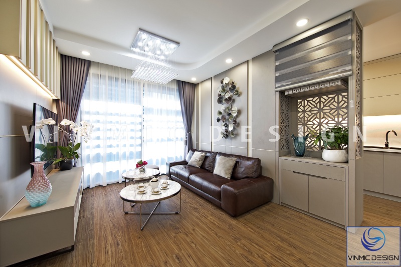 Thi công nội thất chung cư phòng khách tại chung cư D’Capitale Trần Duy Hưng