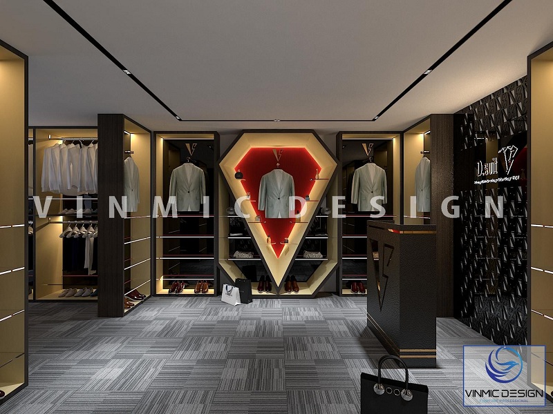 Thiết kế nội thất nổi bật của cửa hàng Vest D.Suit Hà Nội