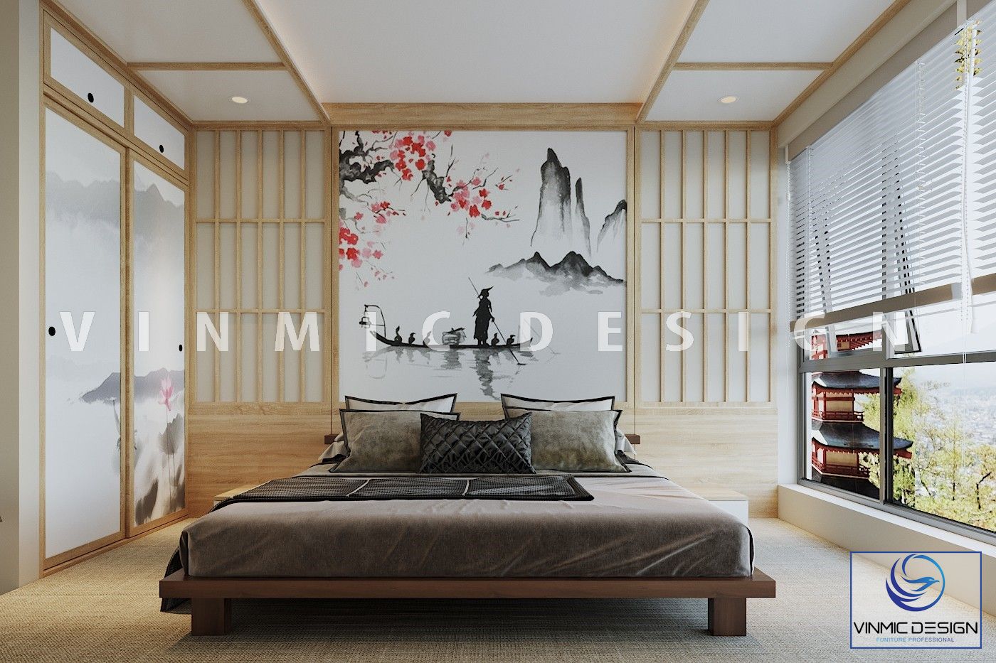 Thiết kế nội thất phòng ngủ master theo phong cách Nhật Bản đầy ý nghĩa