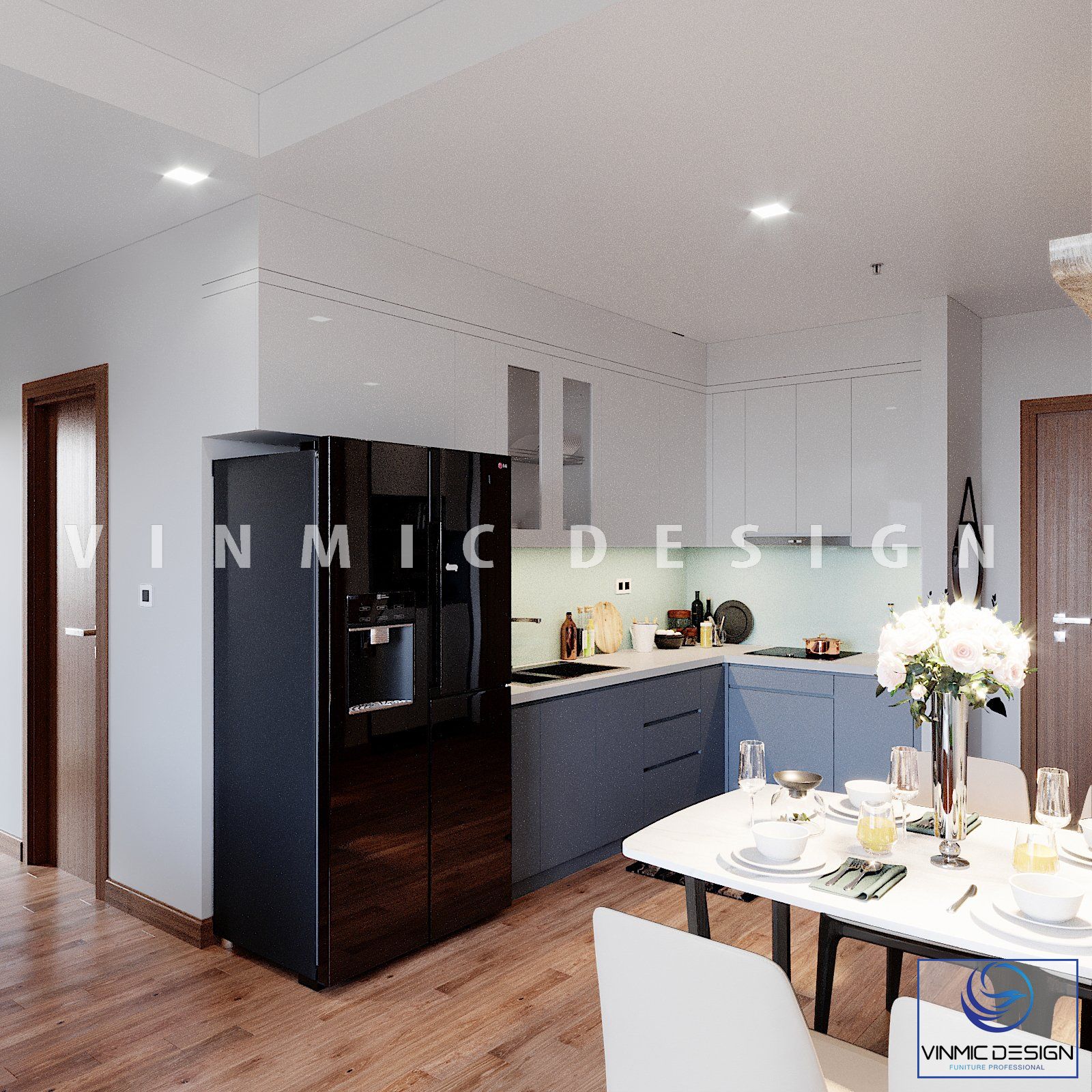 Thiết kế nội thất phòng bếp chung cư cao cấp