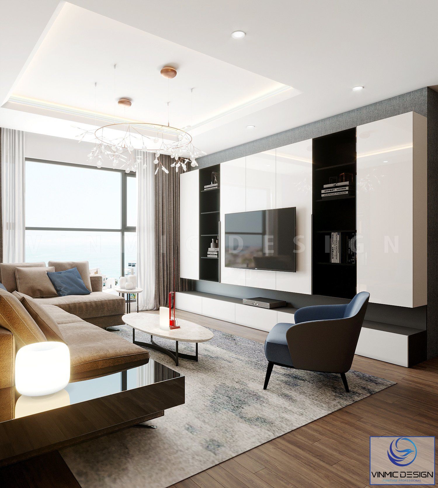 Không gian phòng khách được tận dụng ánh sáng tự nhiên