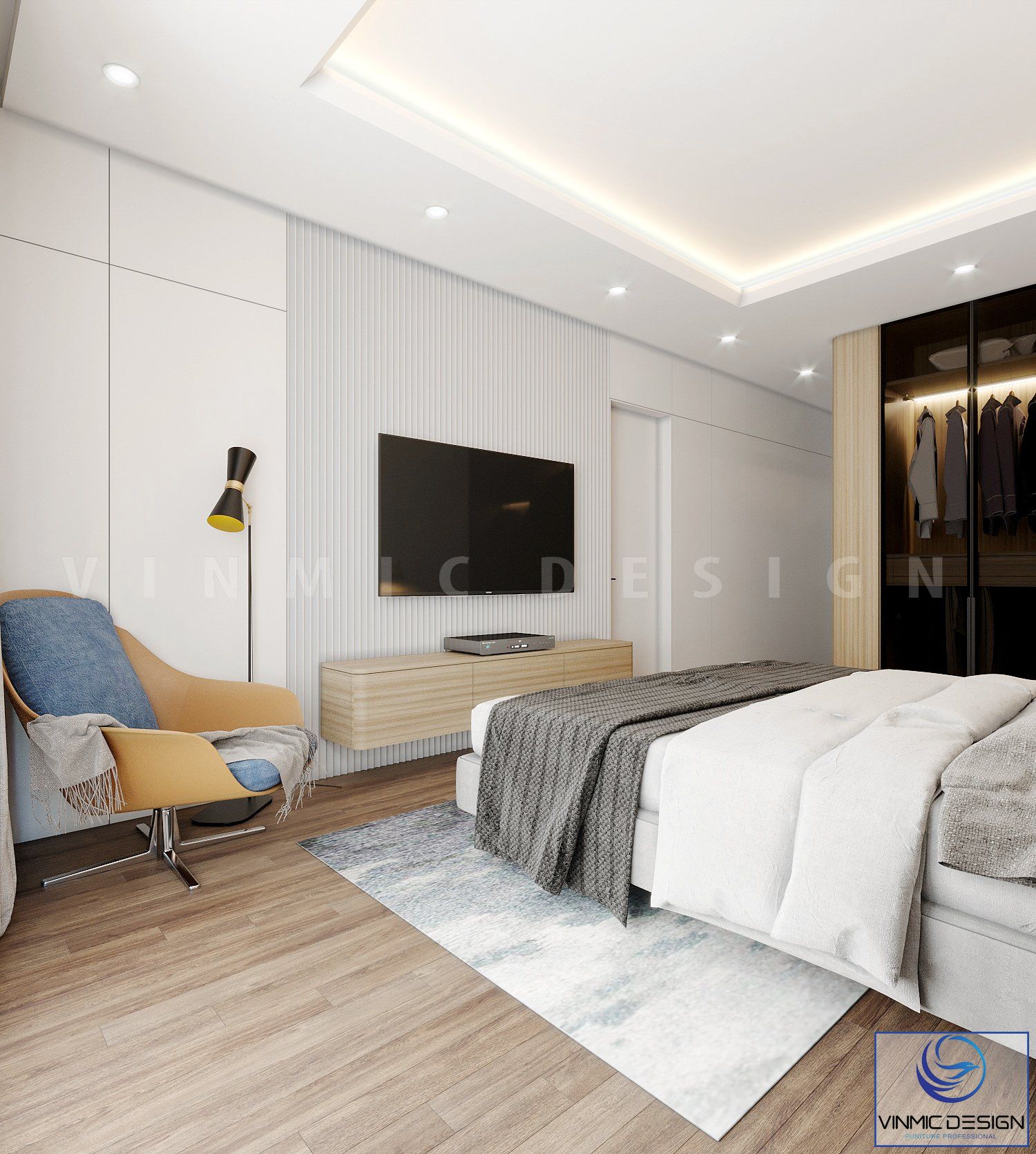 Chiếc ghế được bố trí trong phòng ngủ cho gia chủ thư giãn