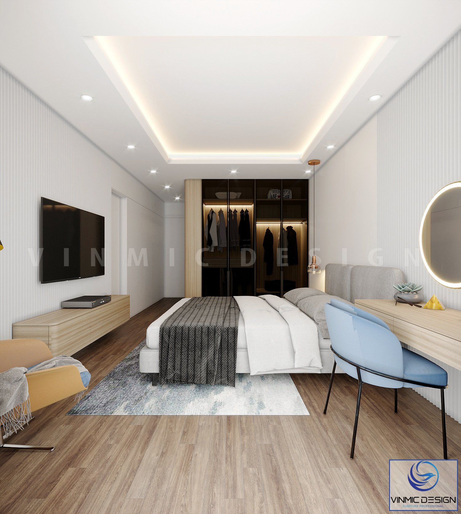 Thiết kế tủ áo đẹp mắt trong phòng ngủ