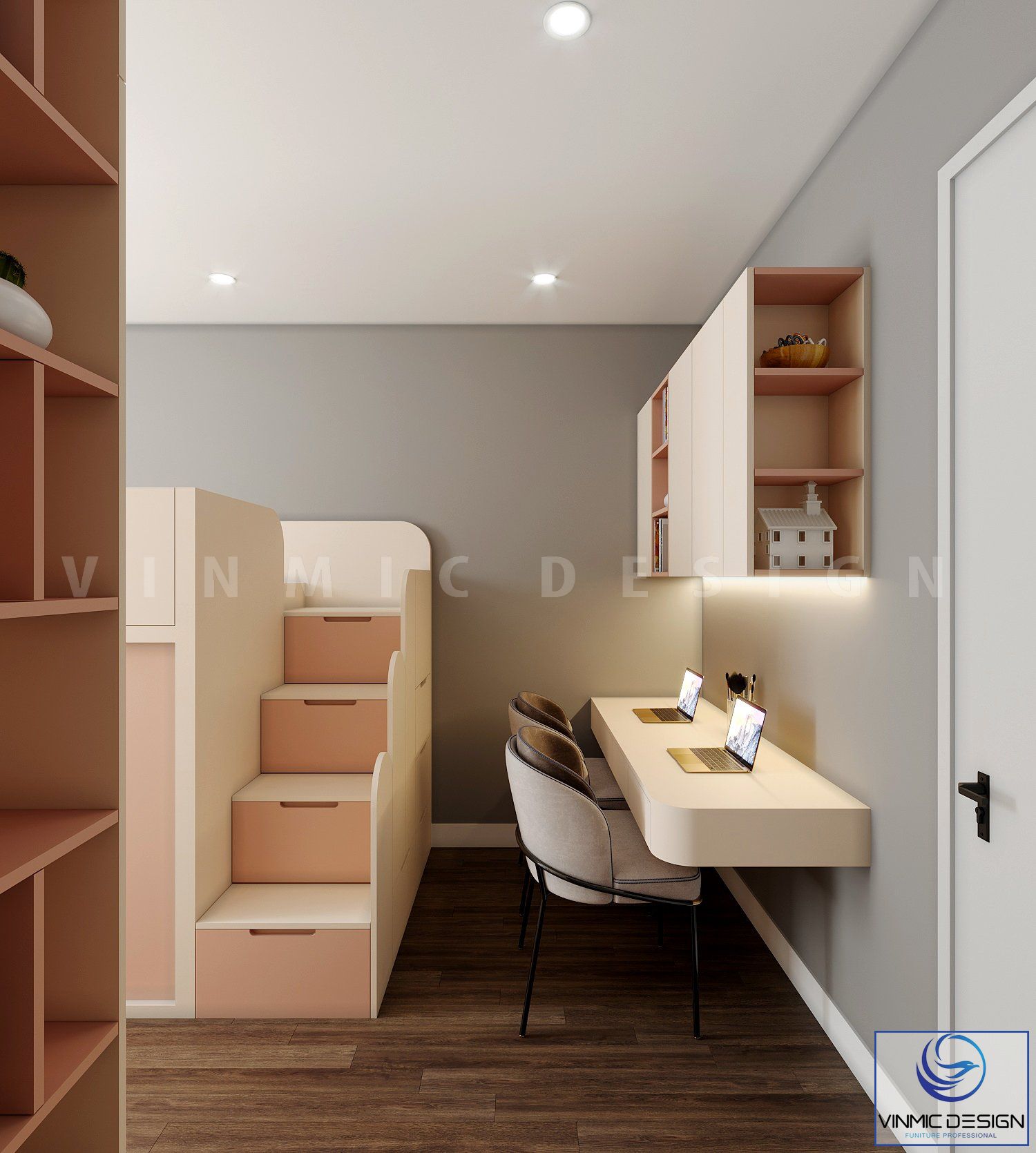 Bộ bàn học được thiết kế tối ưu diện tích phòng