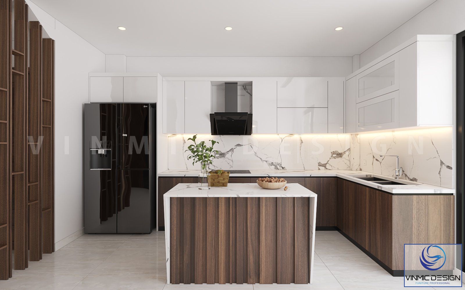 Mẫu nội thất phòng bếp hiện đại anh Tuấn.
