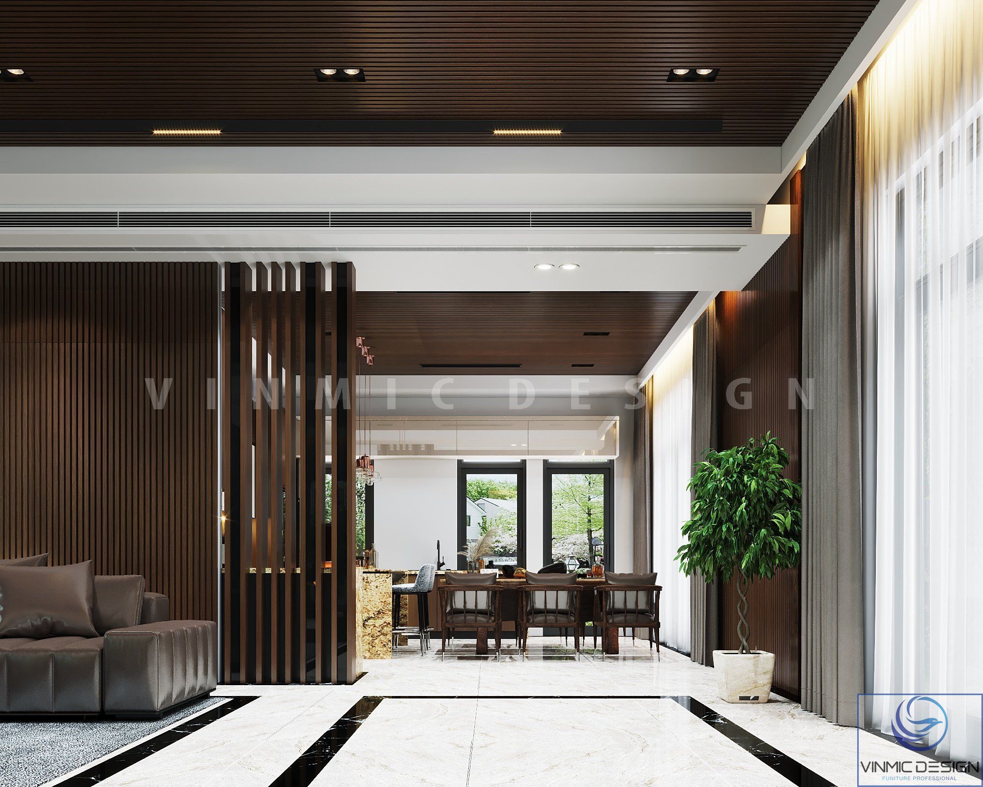 Thiết kế nội thất phòng bếp biệt thự Quảng Ninh