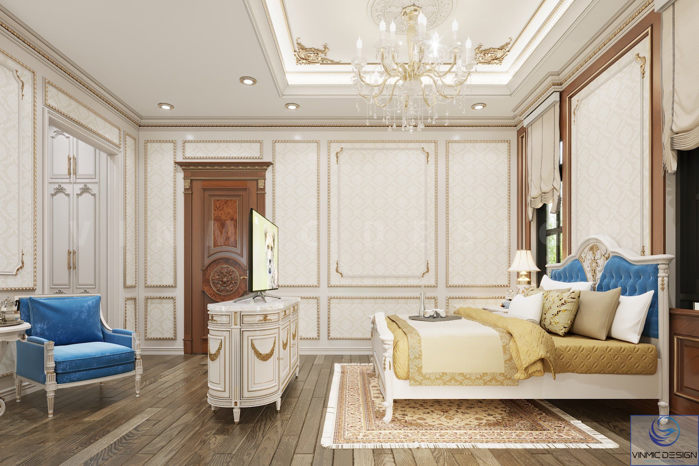 Thiết kế nội thất phòng ngủ phong cách cổ điển 