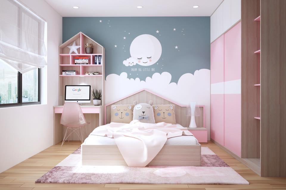 Thiết kế nội thất phòng ngủ cho bé với diện tích hạn hẹp