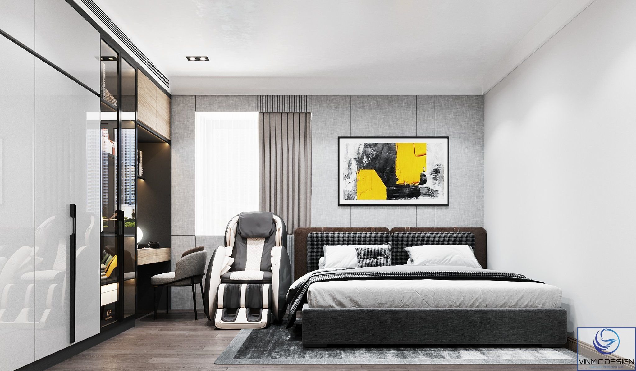 Thiết kế và thi công nội thất phòng ngủ cho chung cư Ecorivers