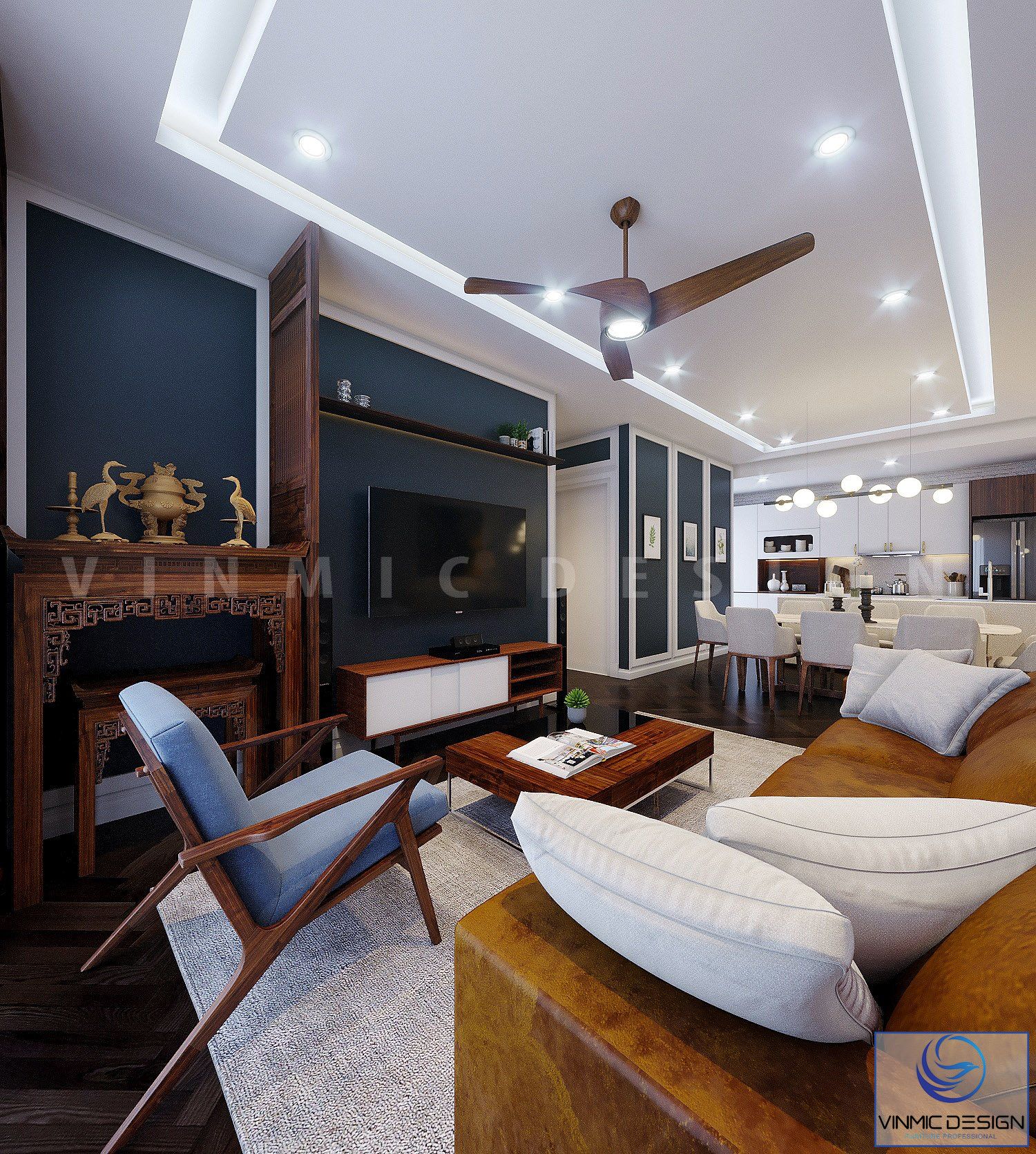 Thiết kế nội thất Tecco Elite City với bộ sofa phòng khách