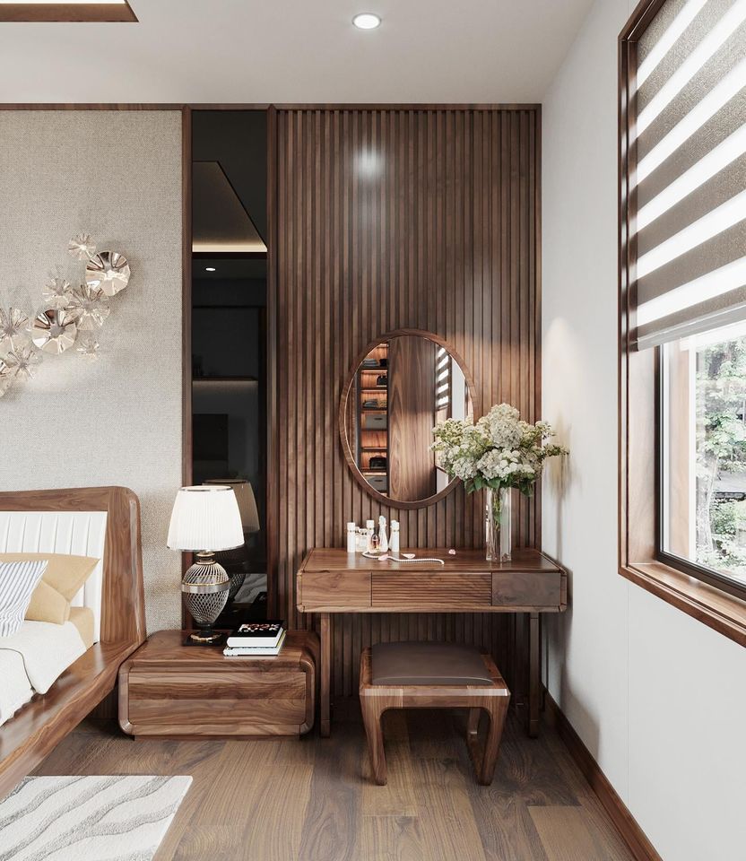 Thiết kế tab đầu giường và bàn trang điểm đơn giản, tinh tế