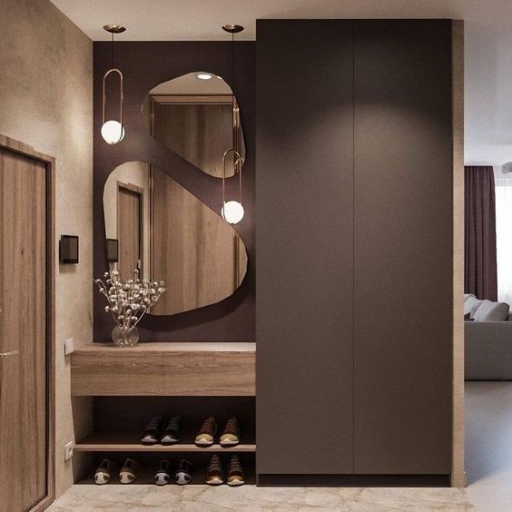 Thiết kế nội thất nhà đẹp với tủ giày tinh tế, cao cấp 