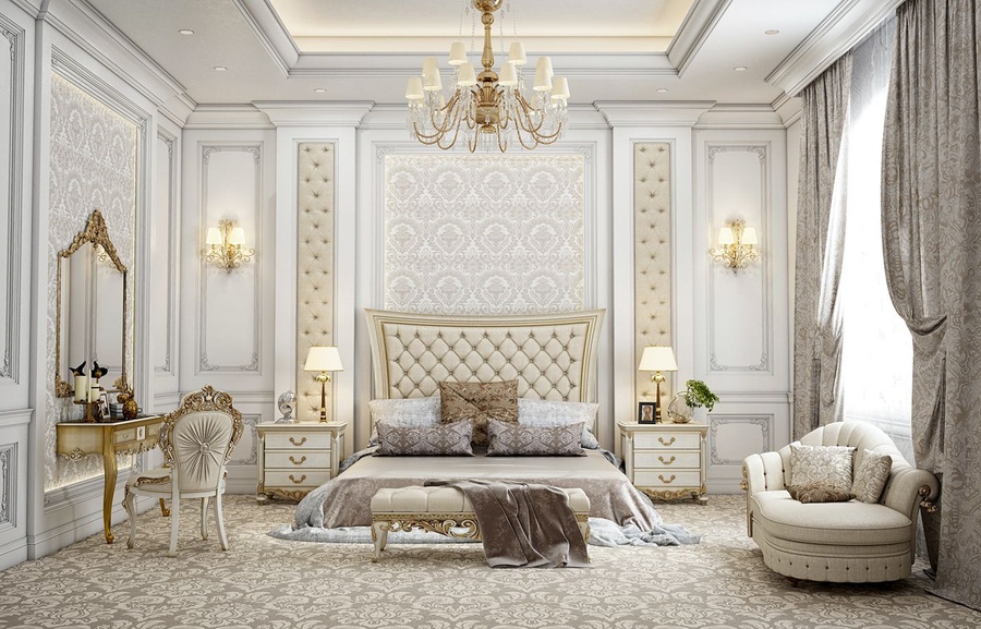 Thiết kế nội thất phòng ngủ phong cách tân cổ điển 
