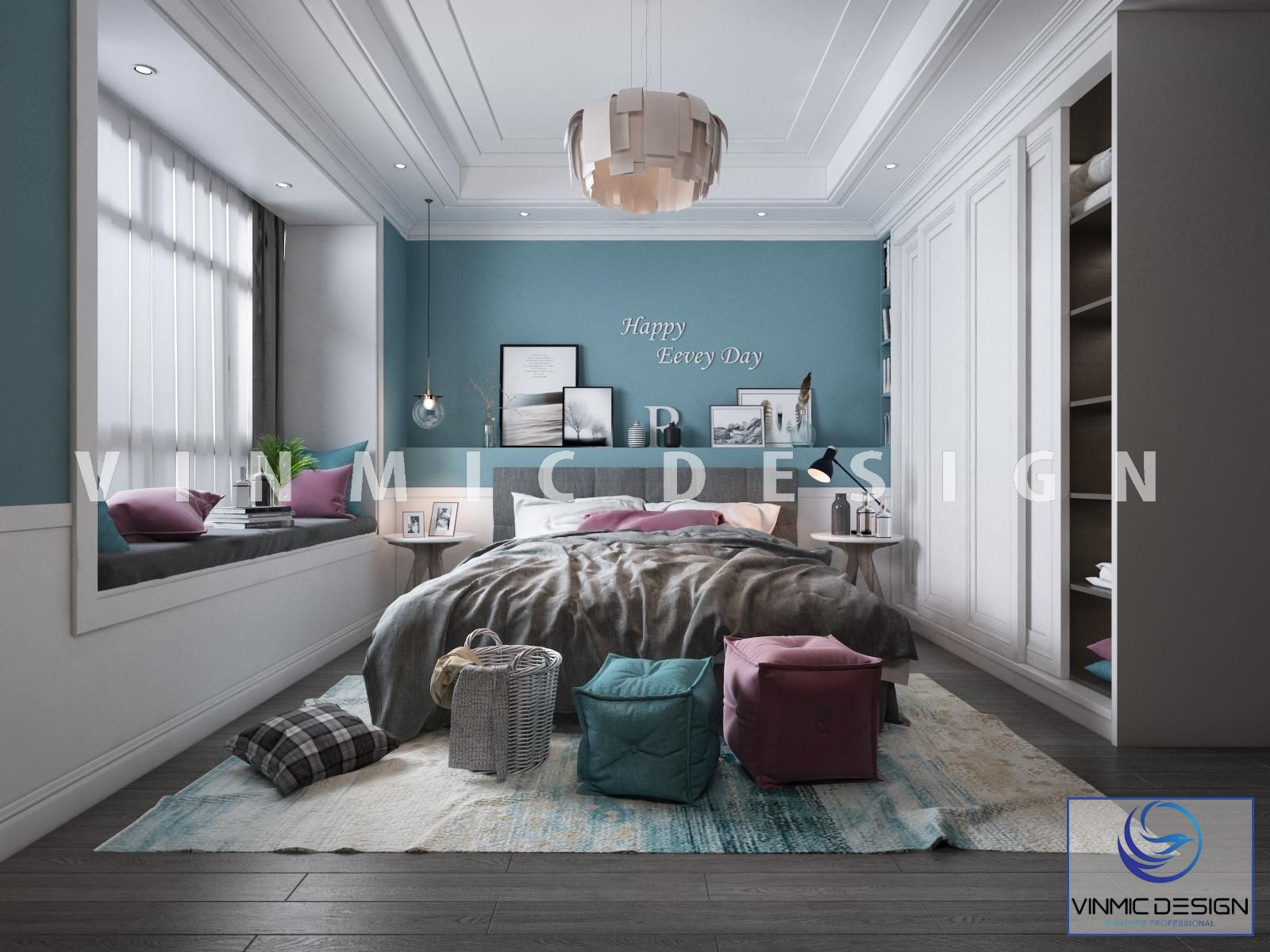 Thiết kế nội thất phòng ngủ cho bé với những gam màu nổi bật 
