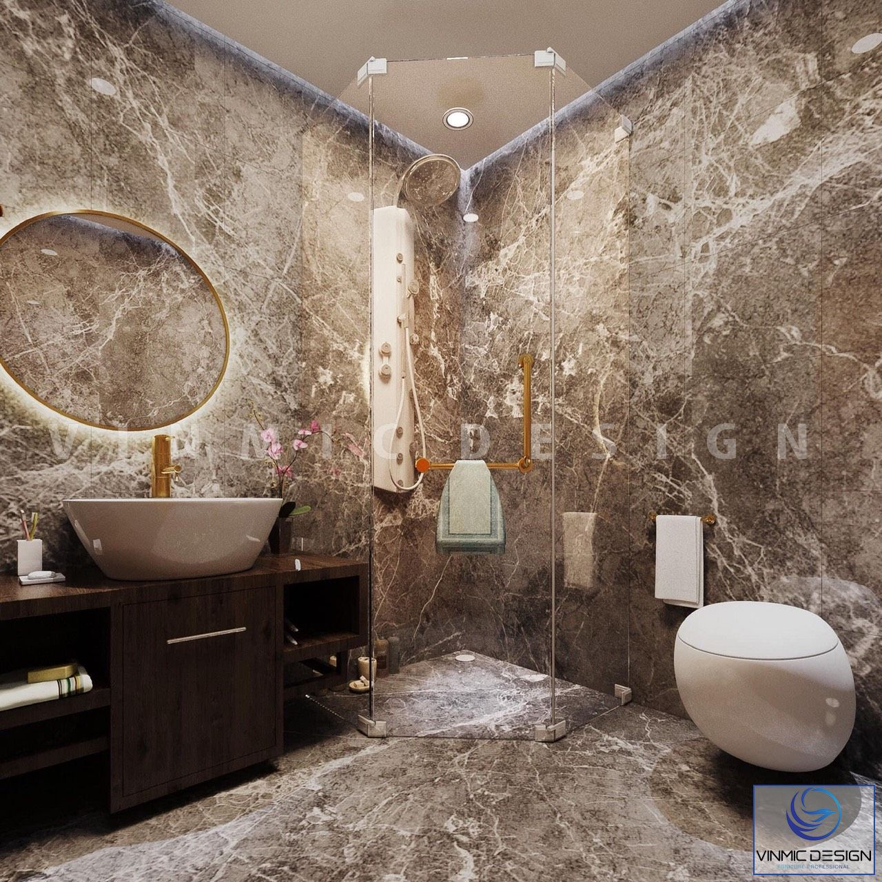 Phòng tắm sang trọng chung cư - thiết kế đẹp tại Nội thất Vinmic