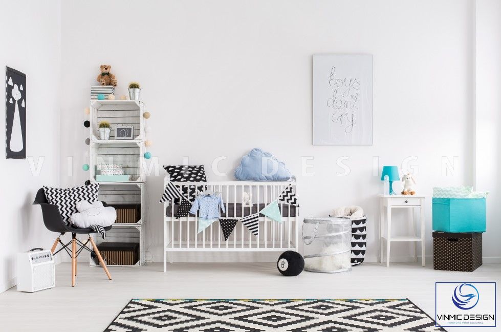 Thiết kế nội thất phòng ngủ bé sơ sinh phong cách scandinavian