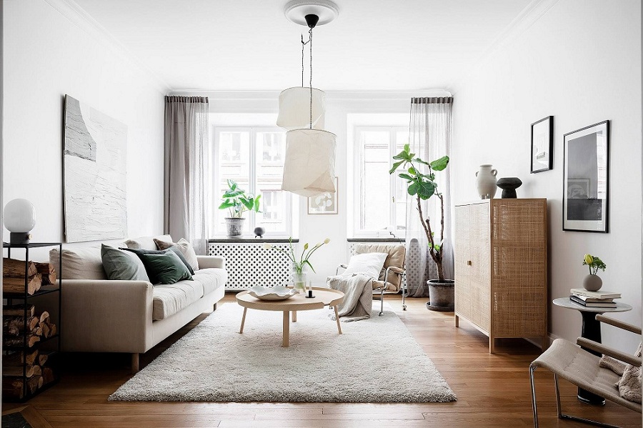 Thiết kế nội thất phòng khách phong cách Scandinavian sang trọng