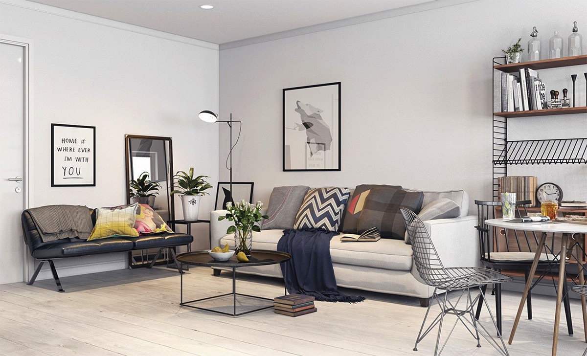 Thiết kế nội thất phòng khách phong cách Scandinavian - Đơn vị thiết kế nội thất