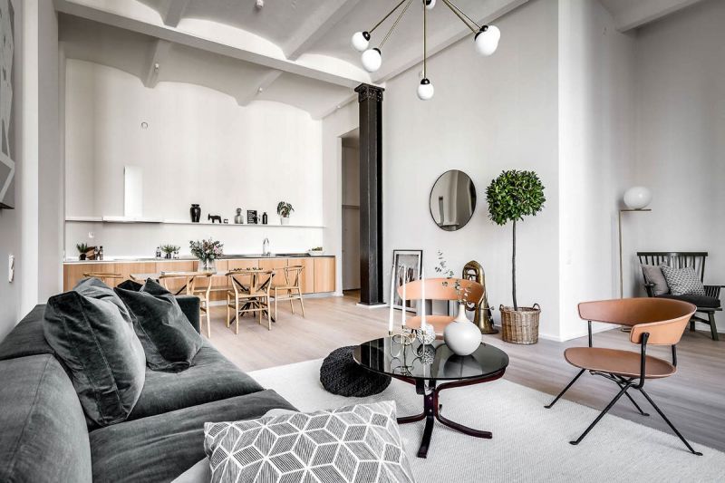 Thiết kế nội thất phòng khách phong cách Scandinavian ấn tượng