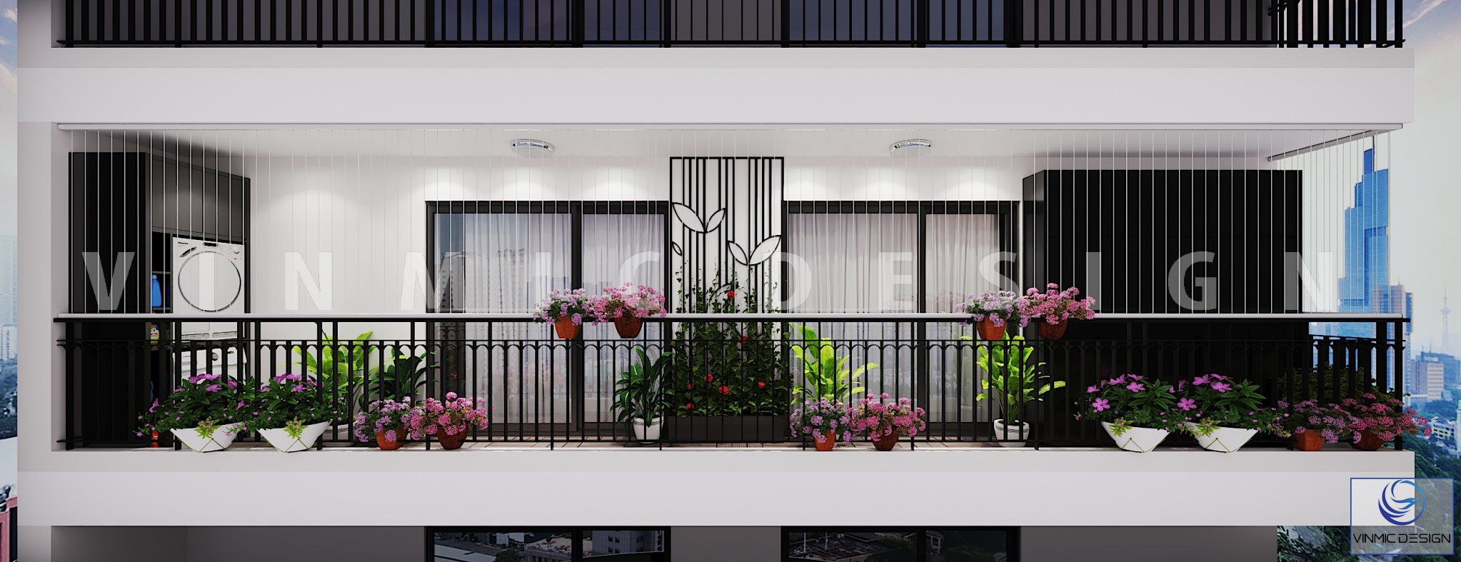Thiết kế ban công ấn tượng cho căn hộ chung cư Metropolis
