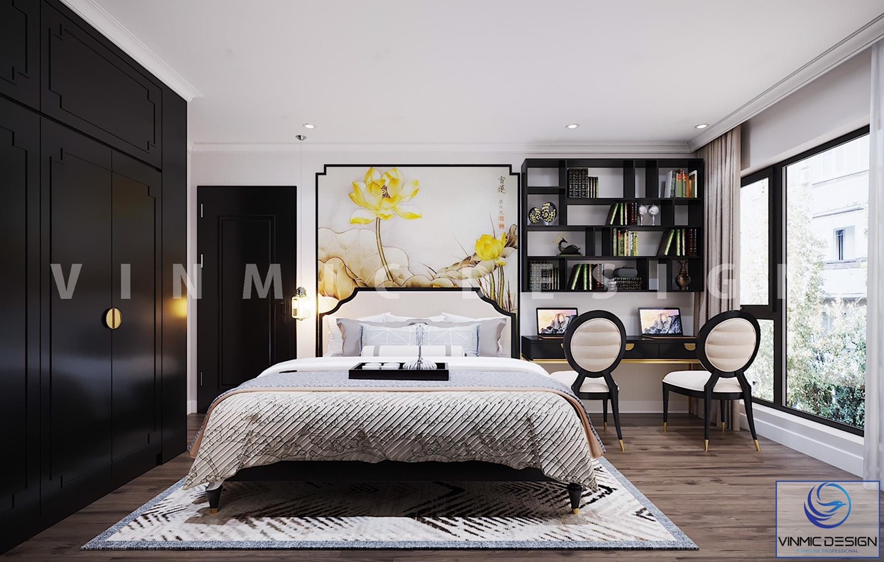 Thiết kế nội thất phòng ngủ phong cách Á Đông đẹp