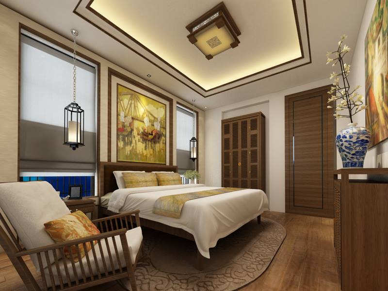 Thiết kế phòng ngủ phong cách Á Đông đẹp