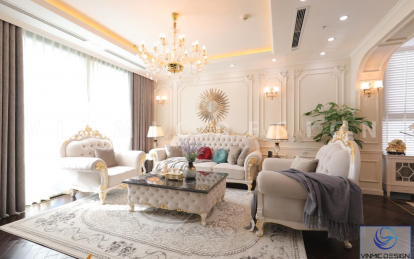 Thi công nội thất cổ điển tại biệt thự Vinhomes Green Bay