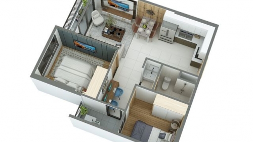 Tư vấn thiết kế nội thất căn hộ chung cư diện tích nhỏ 55m2