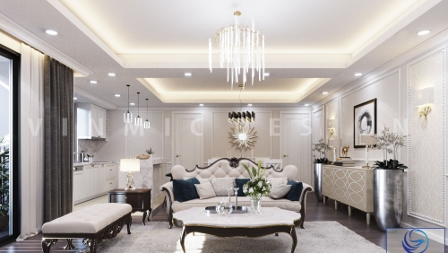 Mẫu phòng khách đẹp phong cách tân cổ điển sang trọng thu hút