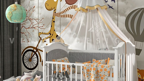 THIẾT KẾ NỘI THẤT PHÒNG NGỦ BÉ SƠ SINH DỄ THƯƠNG