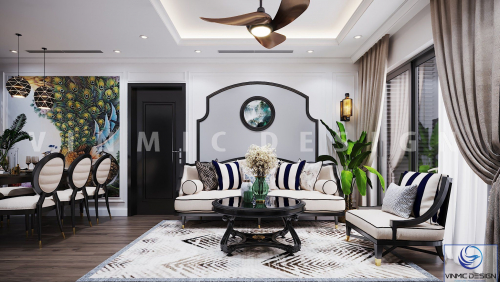 Thiết kế nội thất chung cư Vinhomes Metropolis phong cách Á Đông.
