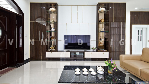 Các loại vách ốp tường trang trí nội thất phòng khách ấn tượng