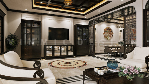 Thiết kế nội thất biệt thự Hải Phòng phong cách indochine