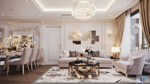 Thiết kế nội thất căn hộ chung cư phong cách tân cổ điển