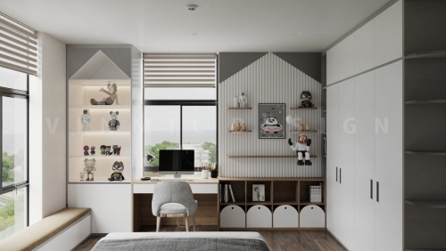 Thiết kế nội thất góc học tập cho bé ấn tượng