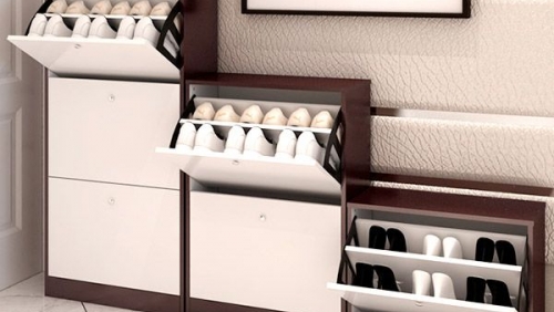 Thiết kế nội thất nhà đẹp với tủ giày hiện đại, thông minh