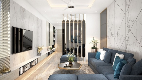 Phòng khách đẹp nhà ống theo phong cách hiện đại
