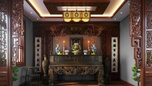 Trang trí nội thất phòng thờ thiêng liêng, thành kính