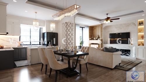 Thiết kế nội thất chung cư phong cách tân cổ điển